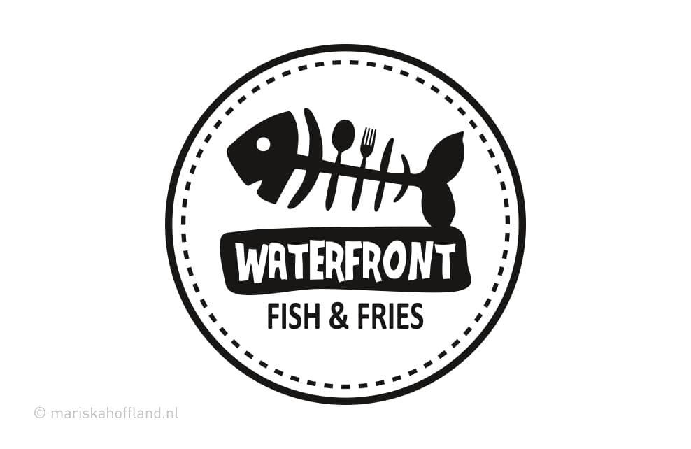 Mariska Hoffland reclame - logo ontwerp Waterfront Fish and fries