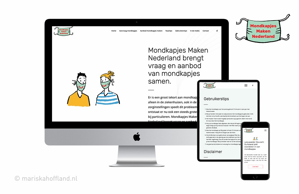 Mondkapjes Maken Nederland - Mariska Hoffland reclame en vormgeving